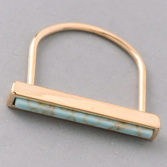 Jewelry - Turquoise Marble Bar Ring (1 left)